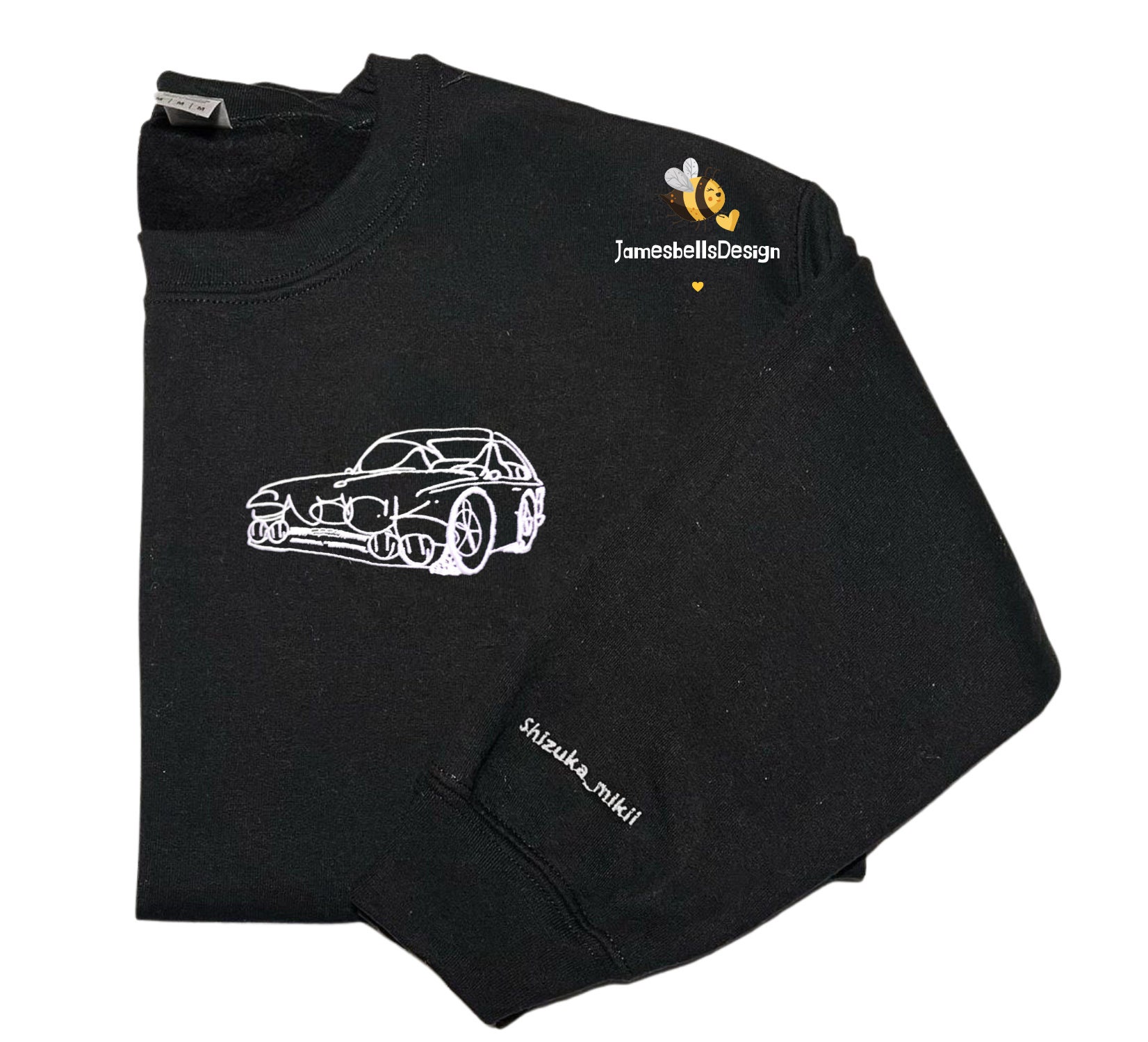 Custom Car Embroidered Hoodie - Personalized Photo Crewneck Gift for Him image 2