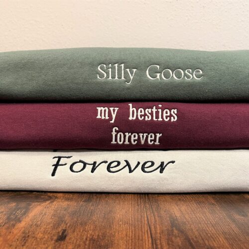 Custom Embroidered Sweatshirt - Personalized Matching Couple Gifts for Her image 0