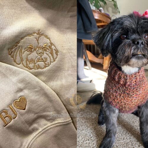 Custom Embroidered Pet Crewneck - Personalized Cat & Dog Lover Gift image 0