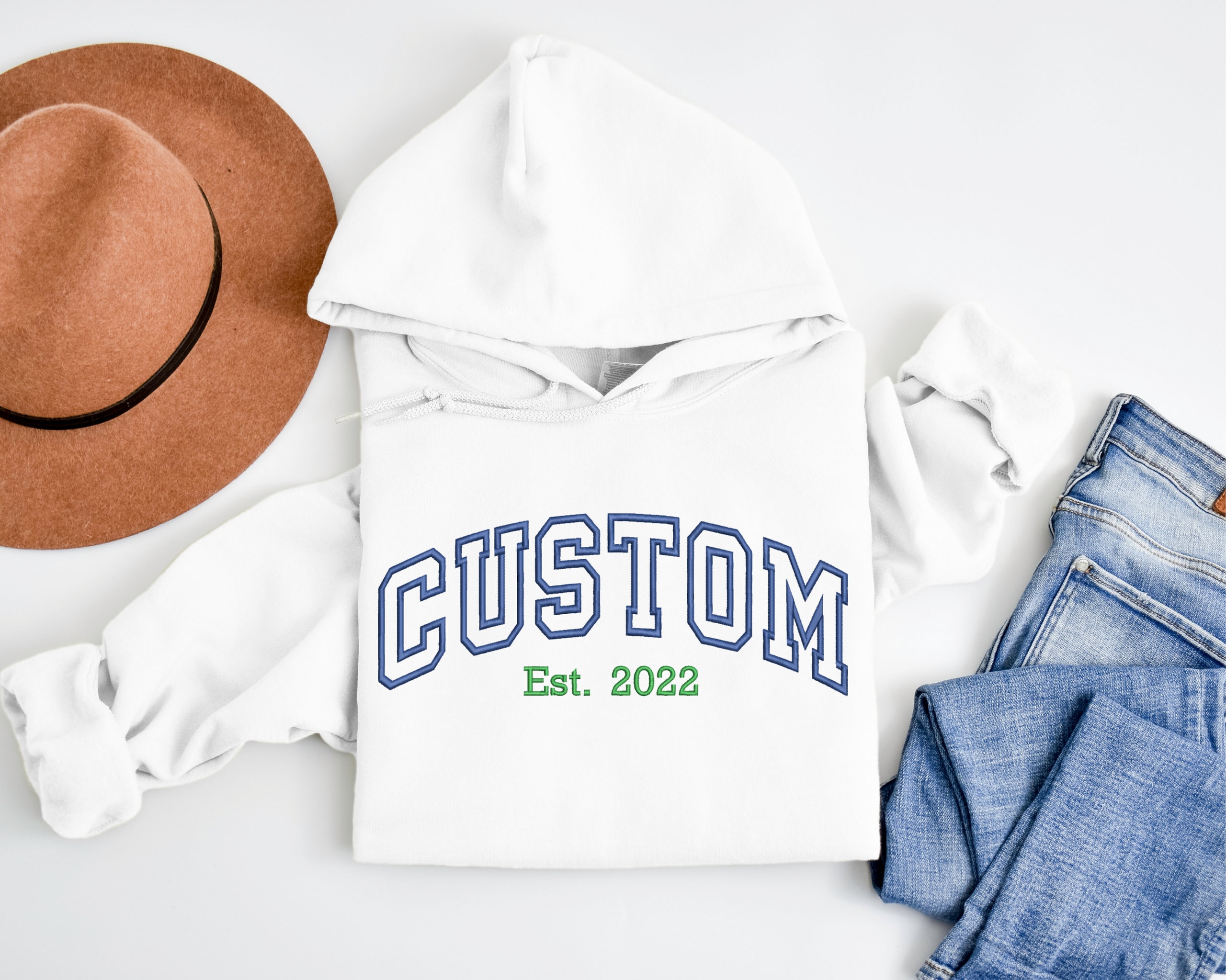 Personalized Embroidered Hoodies - Custom Text Gifts for Mom & Dad image 3