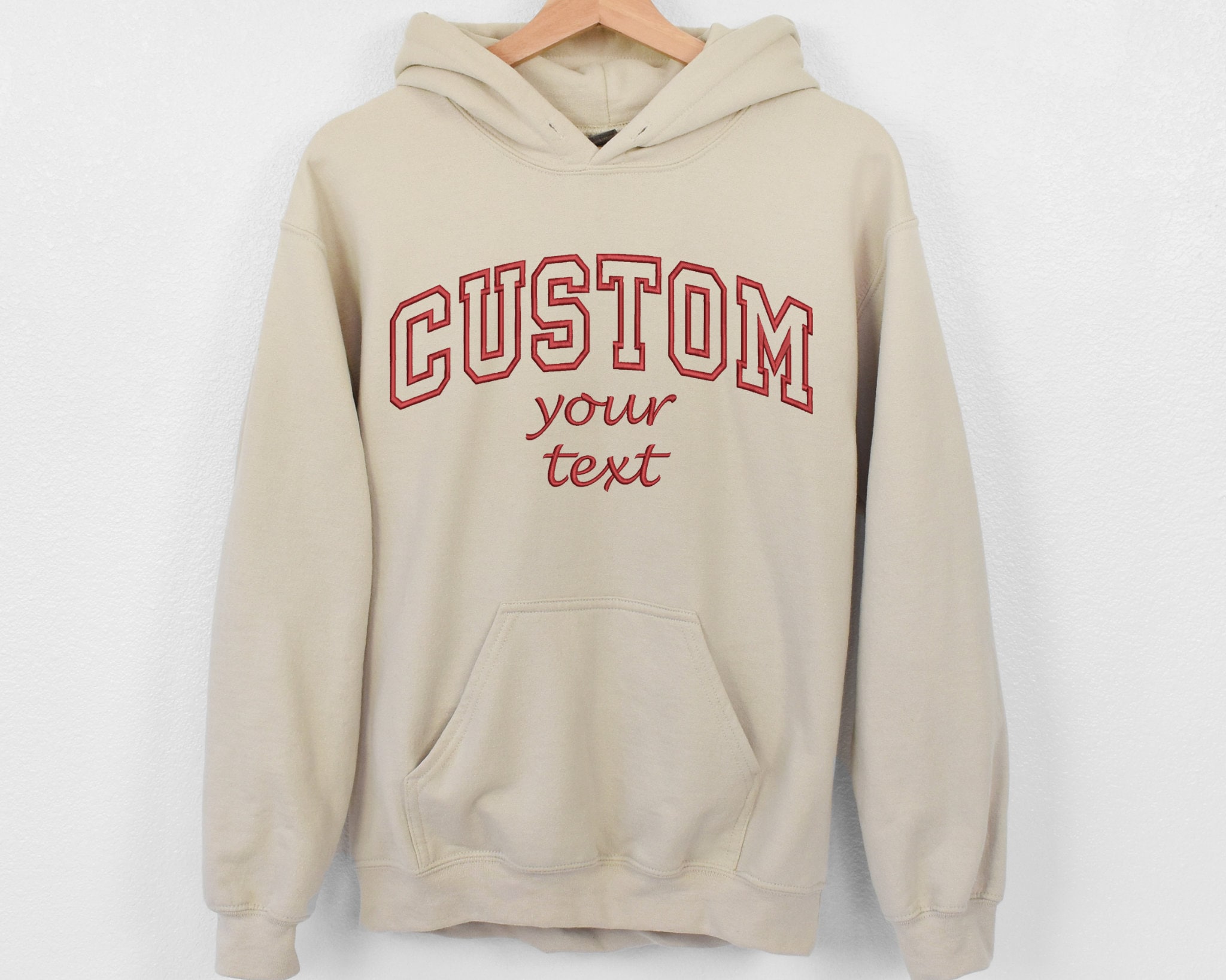 Personalized Embroidered Hoodies - Custom Text Gifts for Mom & Dad image 1