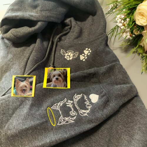 Personalized Dog Ear Sleeve - Custom Embroidered Paw Sweatshirt for Pet Owners image 0