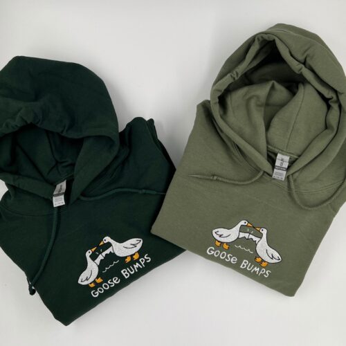 Embroidered Goose Bumps Hoodies - Funny Unisex Animal Sweatshirts image 0