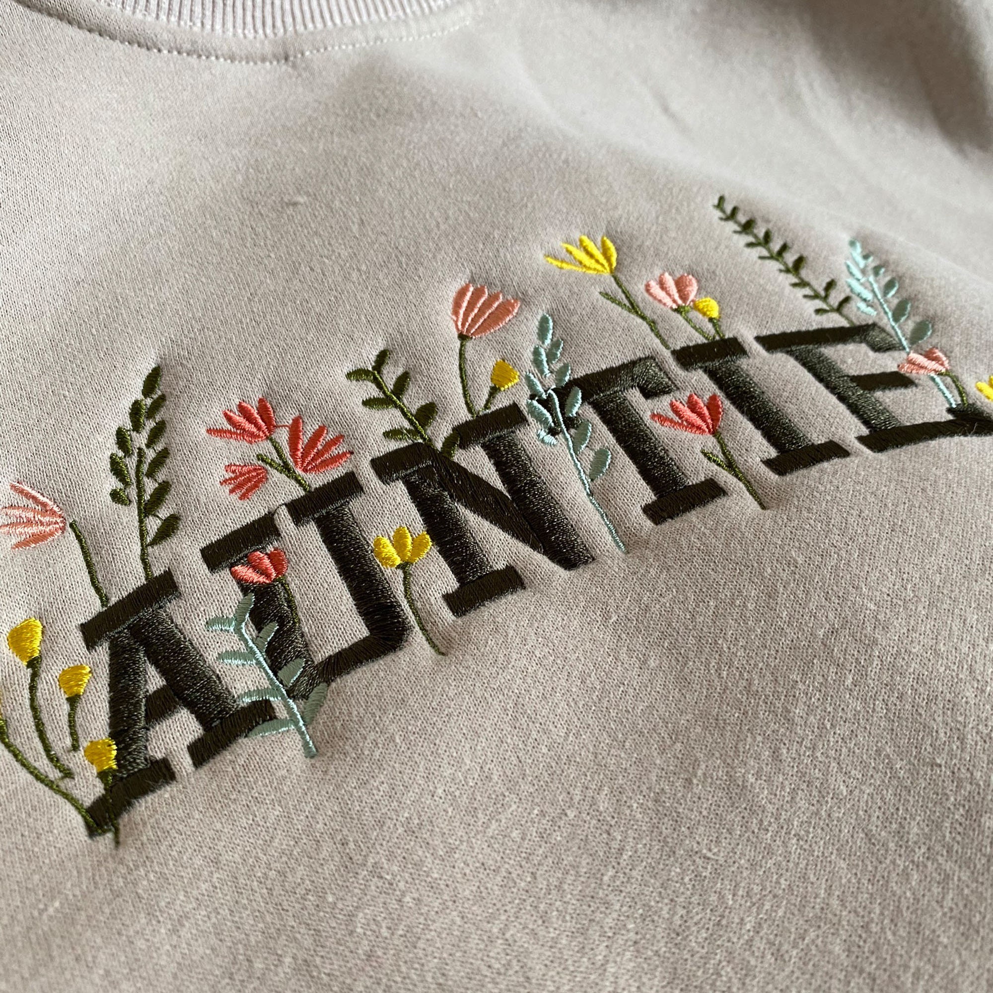 Custom Embroidered Auntie Wildflower Sweatshirt Auntie Floral Embroidery Shirt Mother's Day Personalized Gift For Aunt image 1