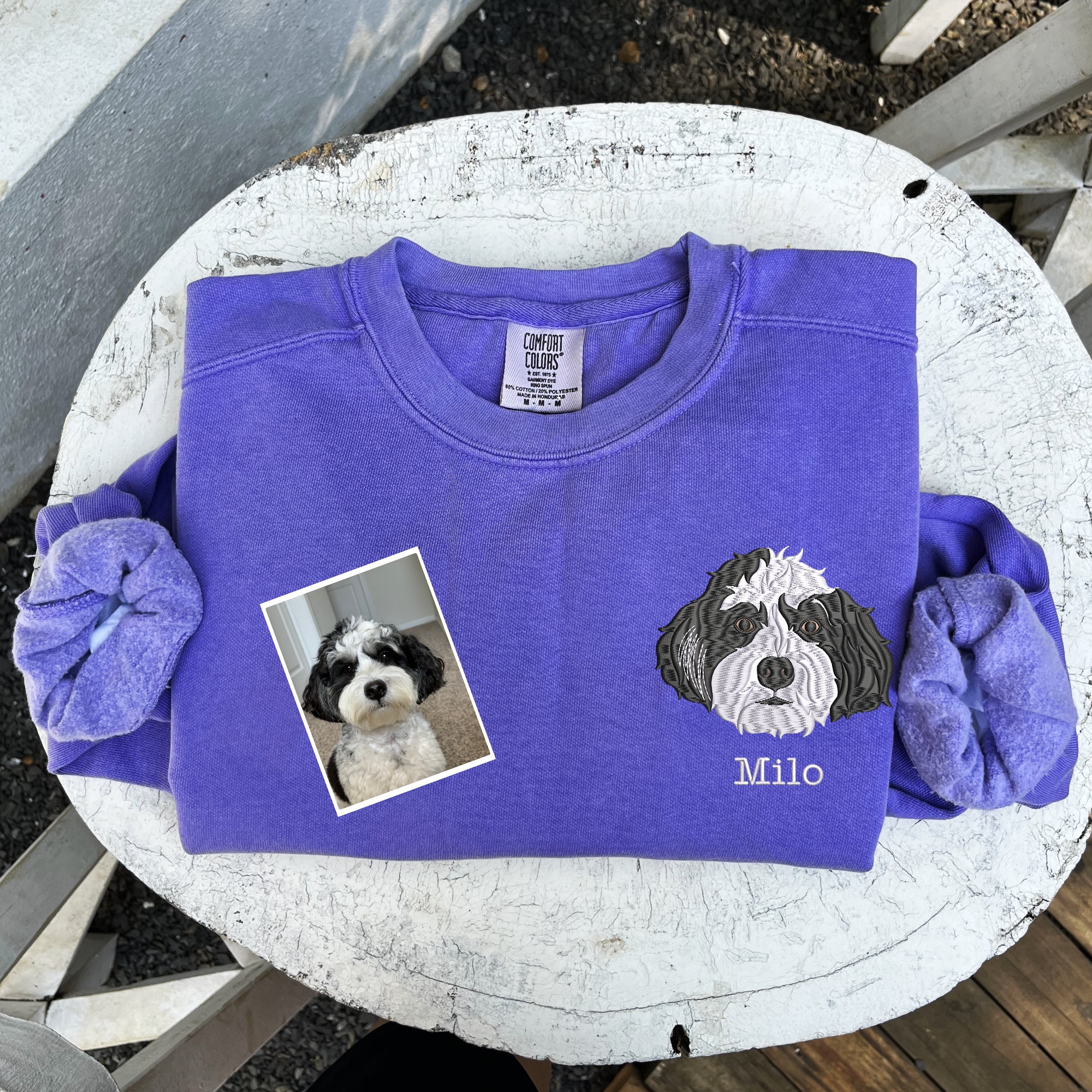 Pet Embroidered Sweatshirt - Custom Dog & Cat Face Gifts For Pet Lovers image 1