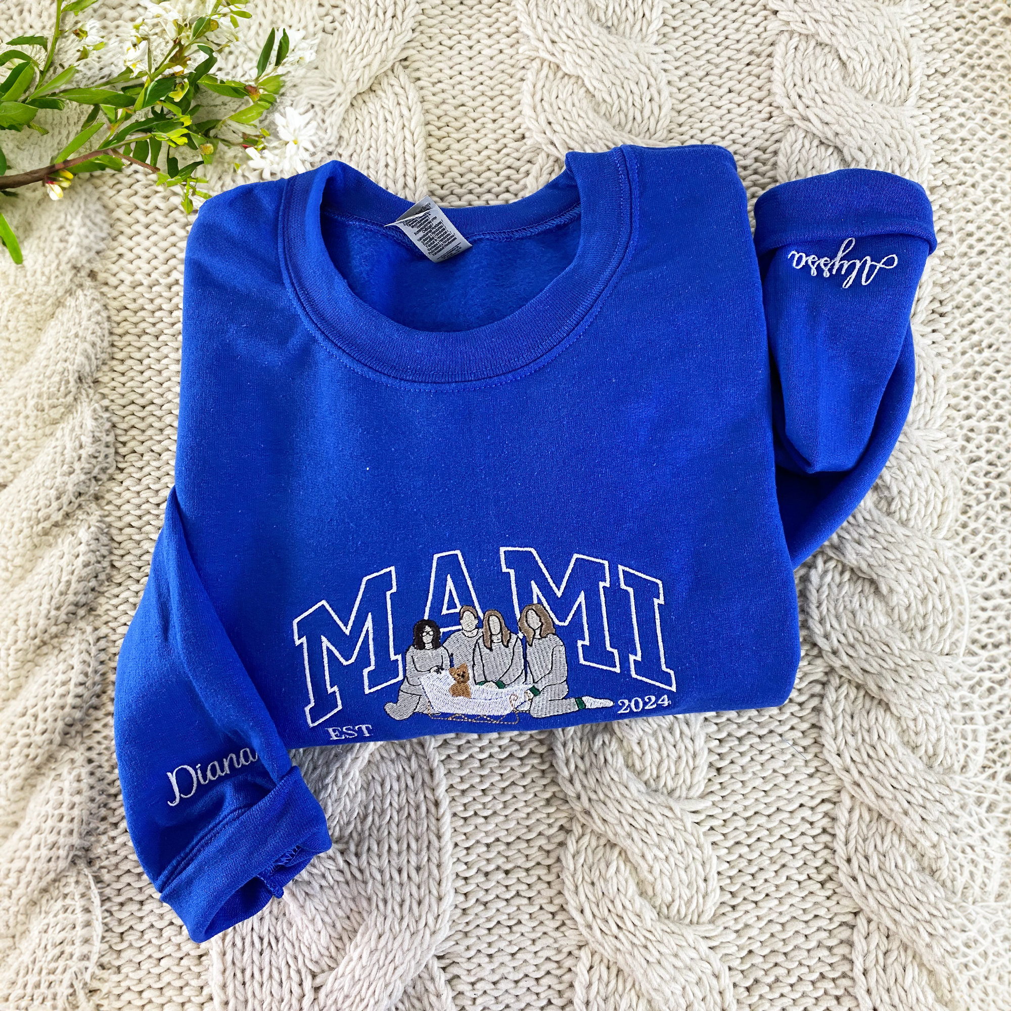 Embroidered Portrait Sweatshirt - Custom Photo Gift for Women & Dad image 2