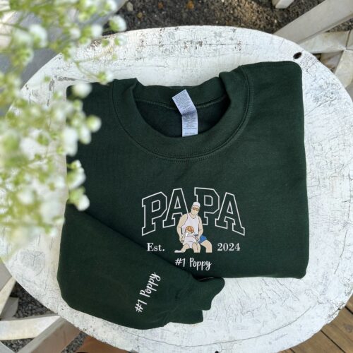 Custom Embroidered Portrait Sweatshirt - Personalized Father's Day Gift image 0