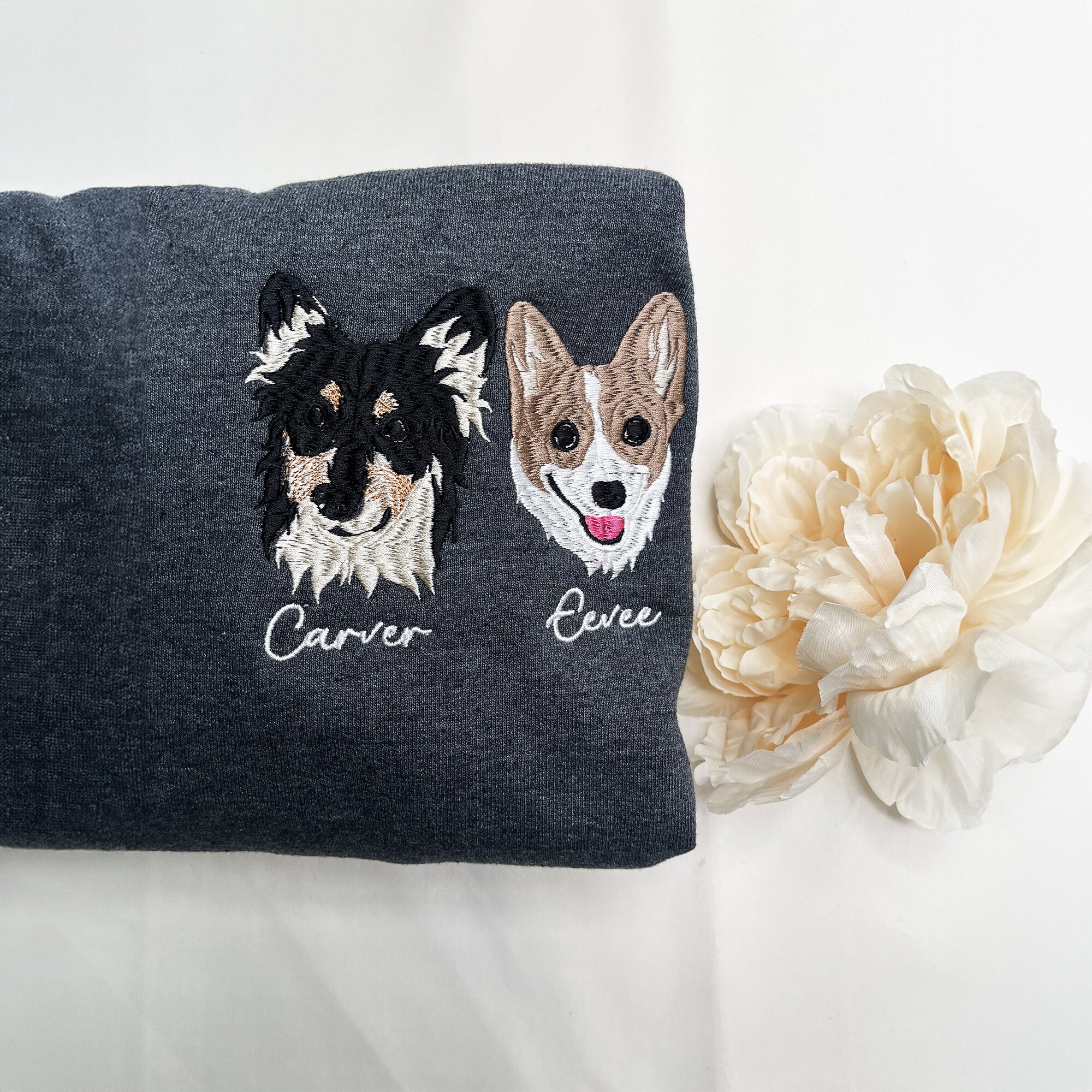 Personalized Dog Embroidered Sweatshirt - Custom Pet Photo & Name Gift image 1