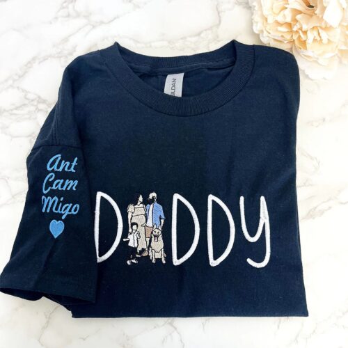 Personalized Dad T-Shirt - Custom Portrait Gifts from Daughter or Son image 0