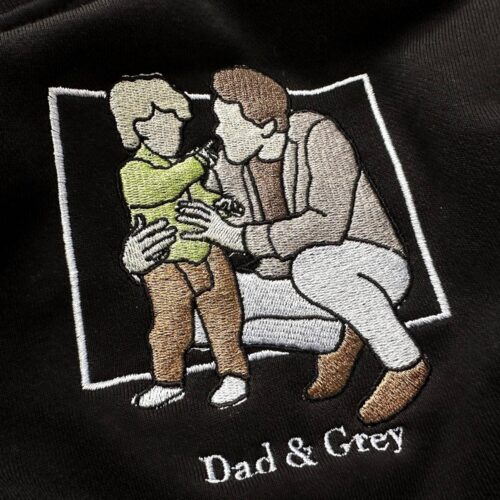 Custom Photo Embroidered Sweatshirt - Personalized Funny Dad Hoodie Father's Day Gift image 0