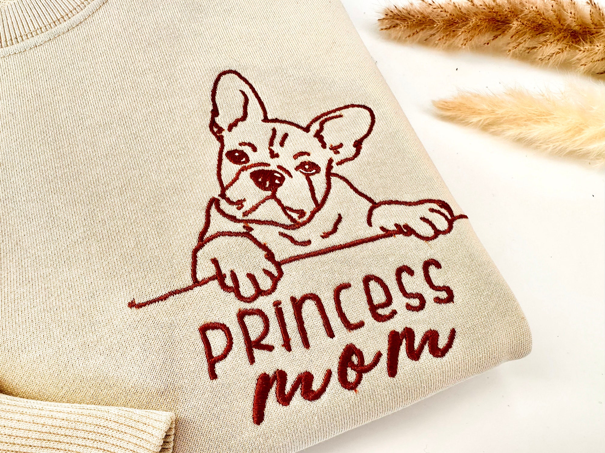 Custom Embroidered Pet Sweatshirts - Personalized Dog Photo & Name Gift for Dog Mom/Dad image 2