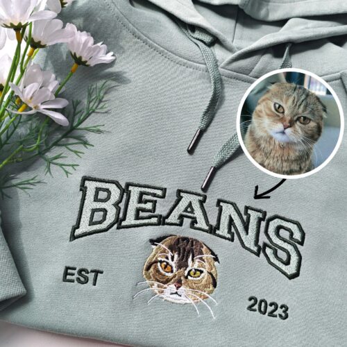 Custom Cat Hoodie - Personalized Pet Face & Name Sweatshirt for Cat Lovers image 0