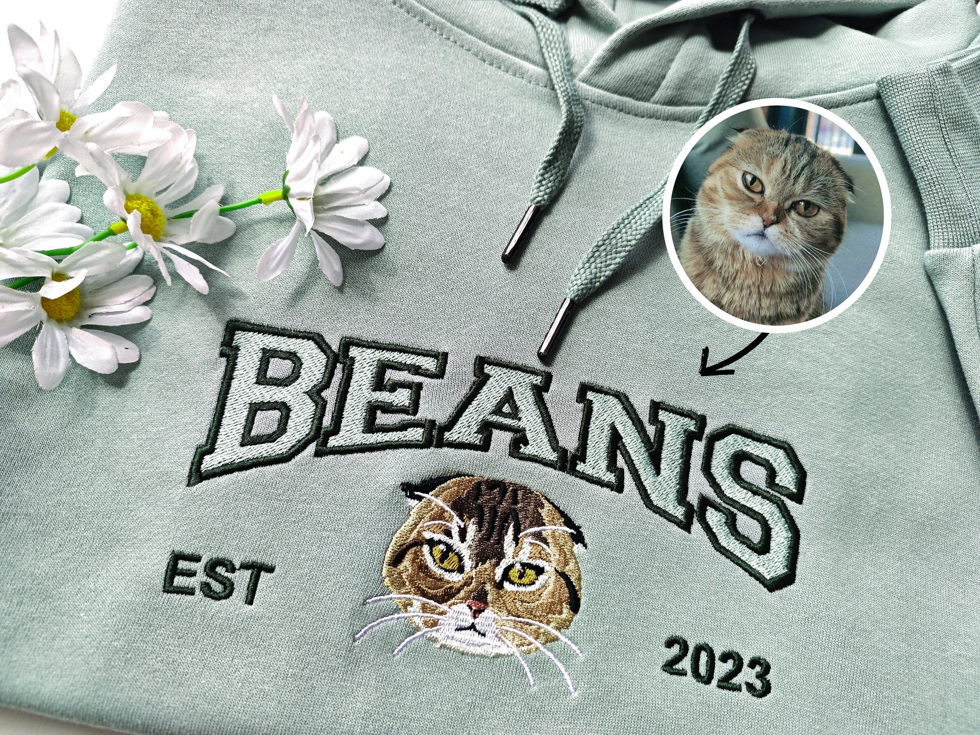 Custom Cat Hoodie - Personalized Pet Face & Name Sweatshirt for Cat Lovers image 1