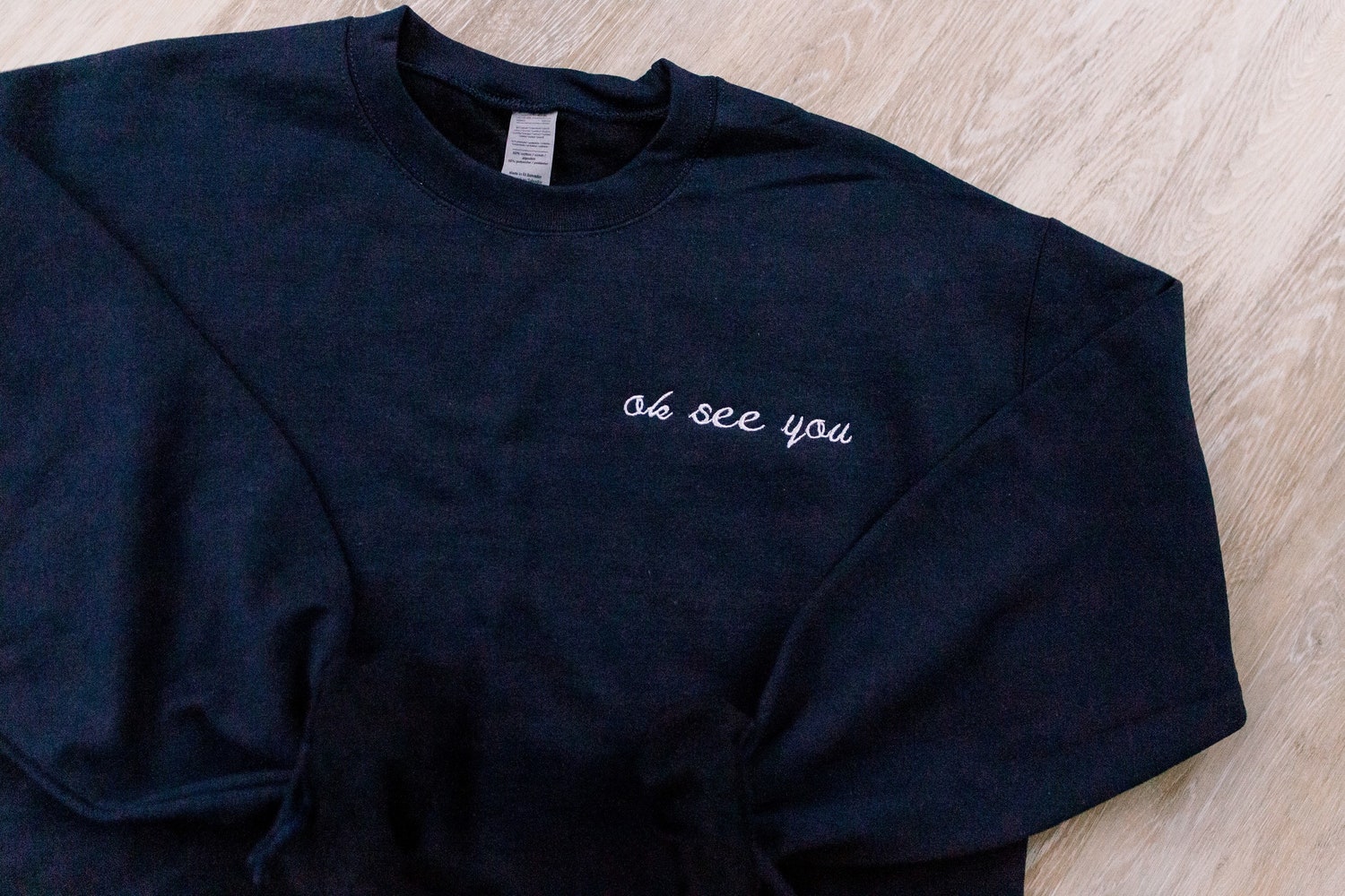 Custom Embroidered Sweatshirt Personalized Crewneck with Your Phrase Customizable Apparel image 1