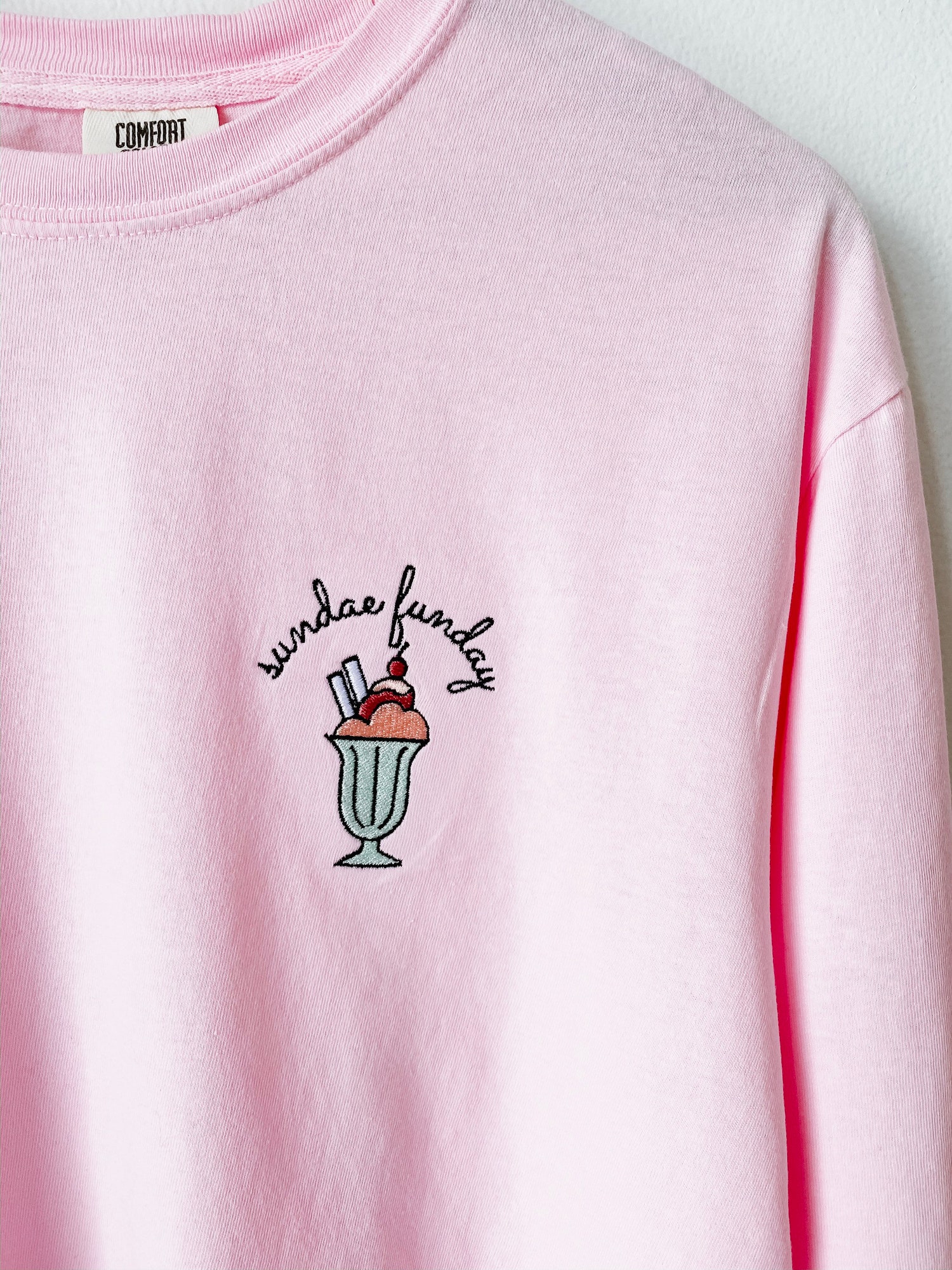 Sundae Funday Vintage Retro Ice Cream Parlor Shirt - Comfort Colors T-Shirt & Long Sleeve image 2