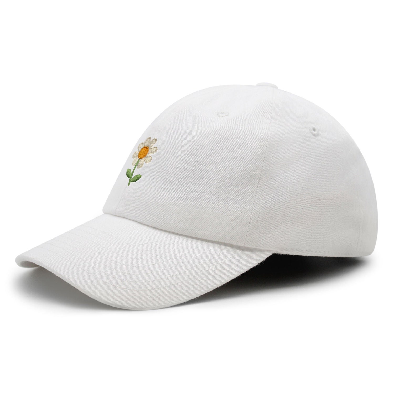 Chamomile Flower Embroidered Dad Hat - Floral Baseball Cap for Men image 6