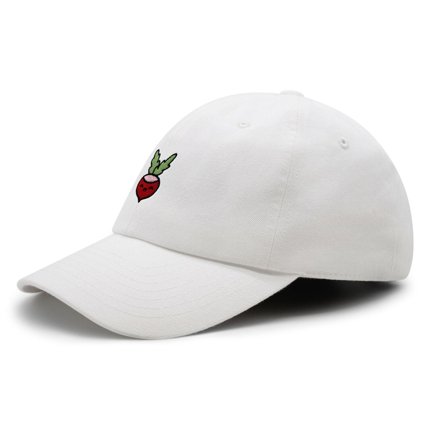 Radish Embroidered Dad Hat - Vegan Farmer Baseball Cap image 1