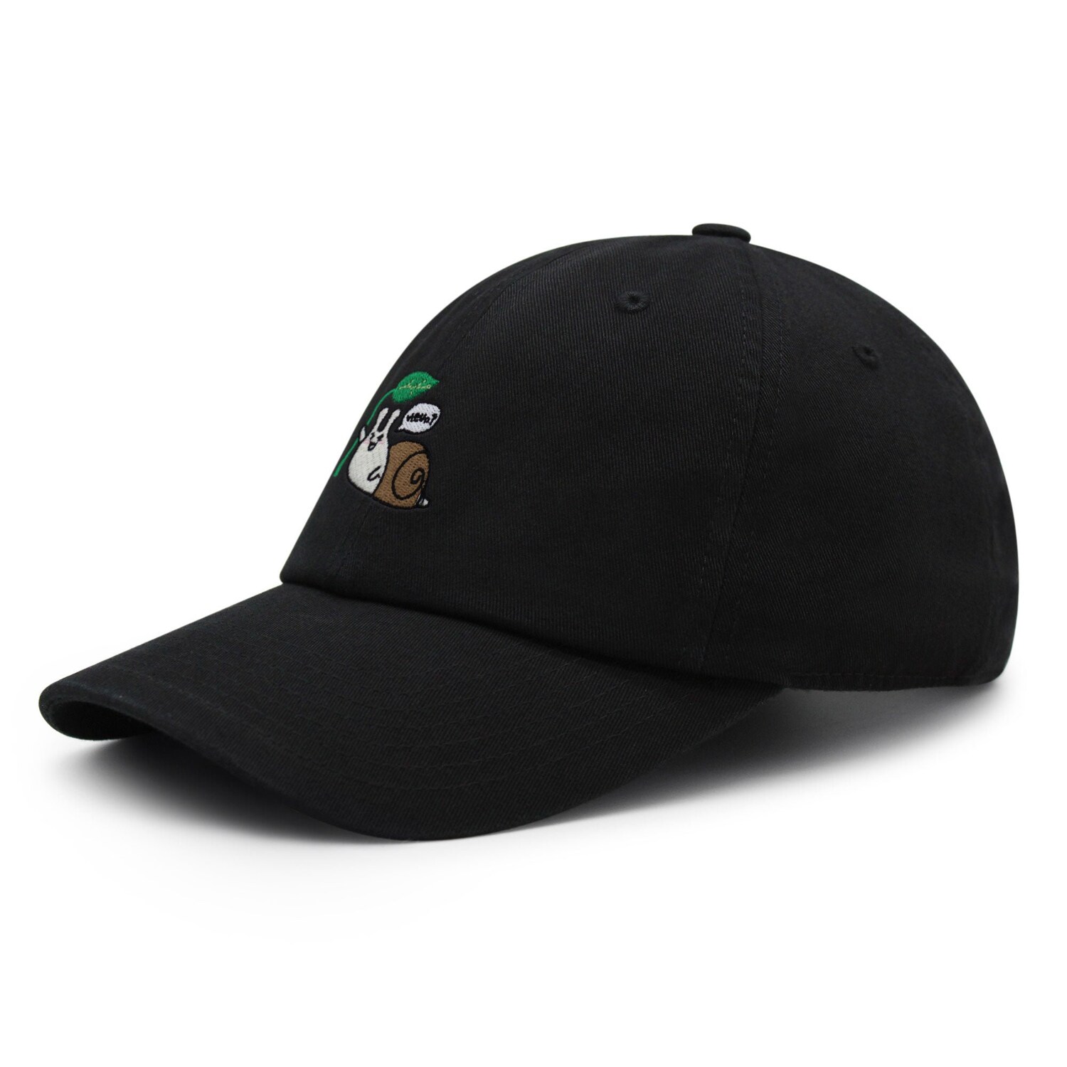 Hello Snail Embroidered Dad Hat - Cute Character Baseball Cap for Dads image 1