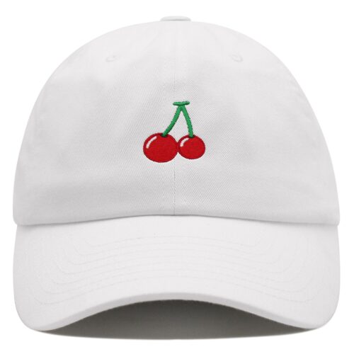 Cherry Embroidered Dad Hat Baseball Cap Fruit Foodie Gift image 0