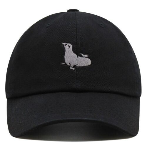 Seal Embroidered Dad Hat Fishing Pier Baseball Cap Embroidery image 0