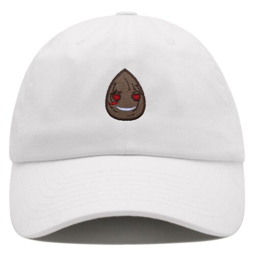 Almond Dad Hat - Embroidered Cotton Baseball Cap with Love Eyes Design image 5