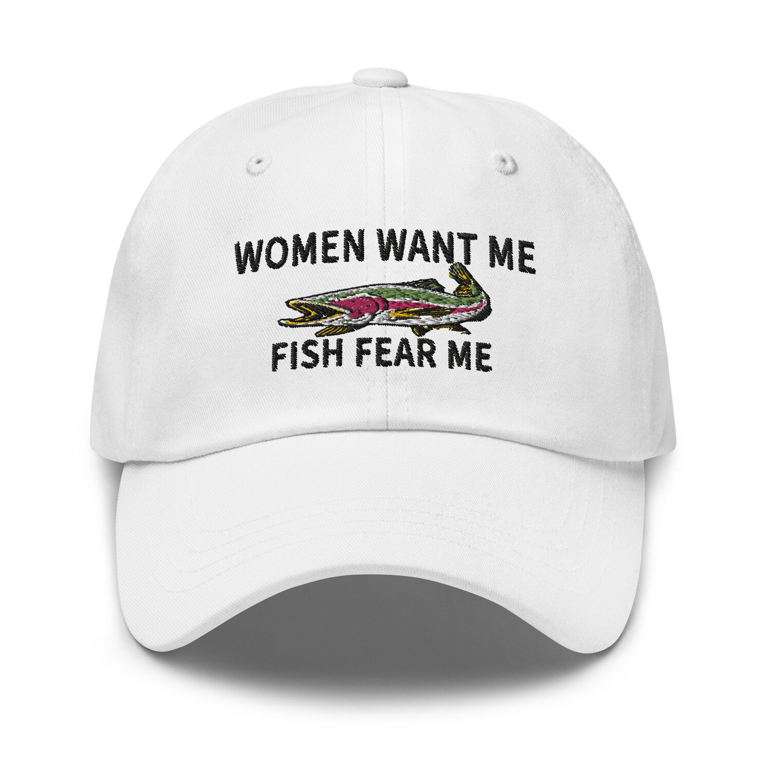 Women Want Me Fish Fear Me Funny Fishing Dad Hat - Embroidered Baseball Cap Gift for Men image 4