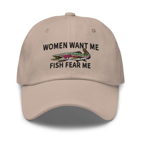 Women Want Me Fish Fear Me Funny Fishing Dad Hat - Embroidered Baseball Cap Gift for Men image 0