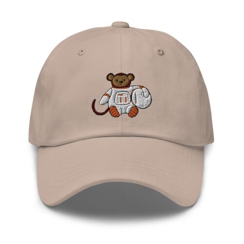 Space Monkey Embroidery Dad Hat - Cute Astronaut Monkey Cap - Funny Space Gift for Monkey Lovers image 0