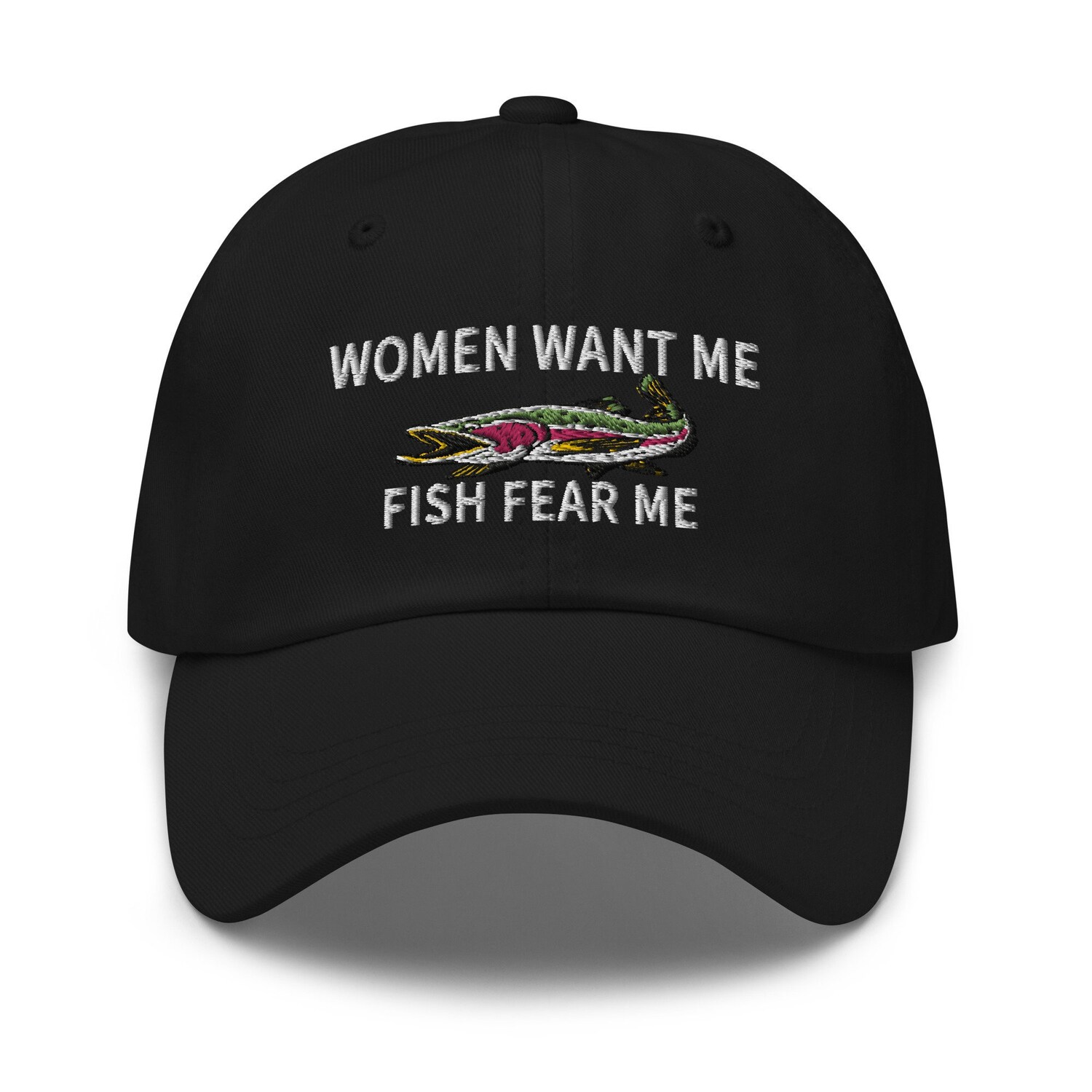 Women Want Me Fish Fear Me Funny Fishing Dad Hat - Embroidered Baseball Cap Gift for Men image 2