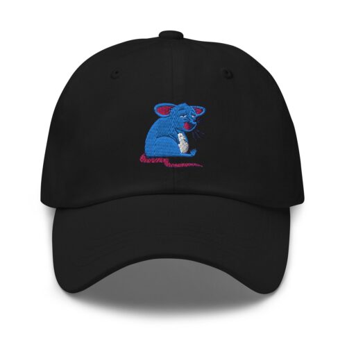 Cute Sleeping Mouse Embroidered Dad Hat - Rat Mouse Gift for Wildlife Animal Lover image 1