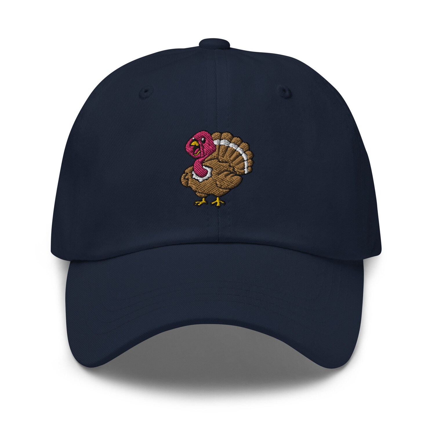 Turkey Embroidered Dad Hat - Handmade Adjustable Unisex Baseball Cap Funny Turkey Gift image 6