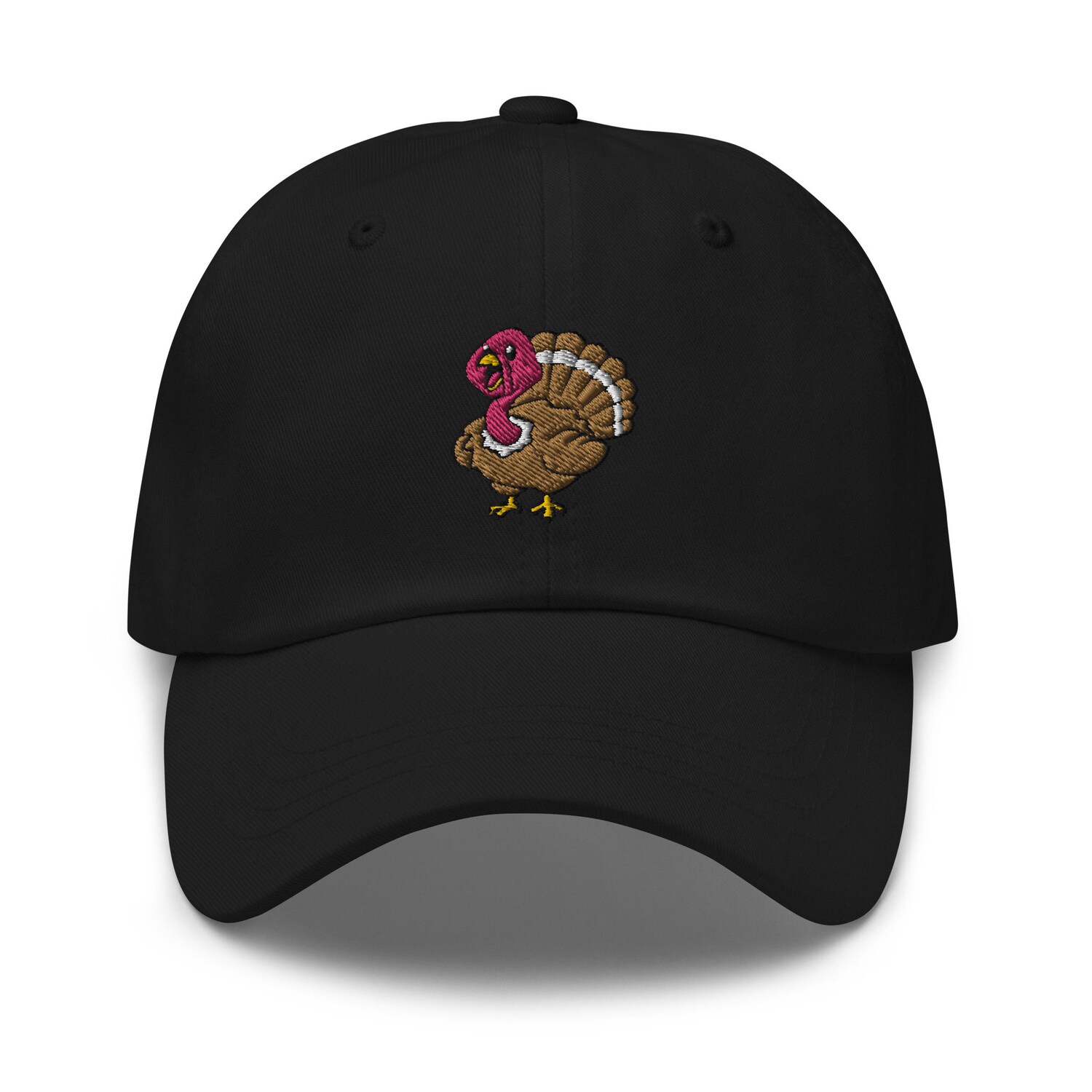 Turkey Embroidered Dad Hat - Handmade Adjustable Unisex Baseball Cap Funny Turkey Gift image 5