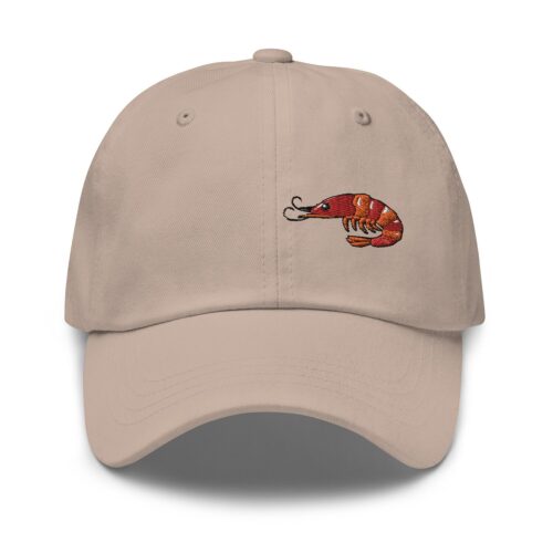 Shrimp Embroidered Unisex Dad Hat - Fishing Foodie Gift - Ocean Shrimp Lovers Baseball Cap image 0