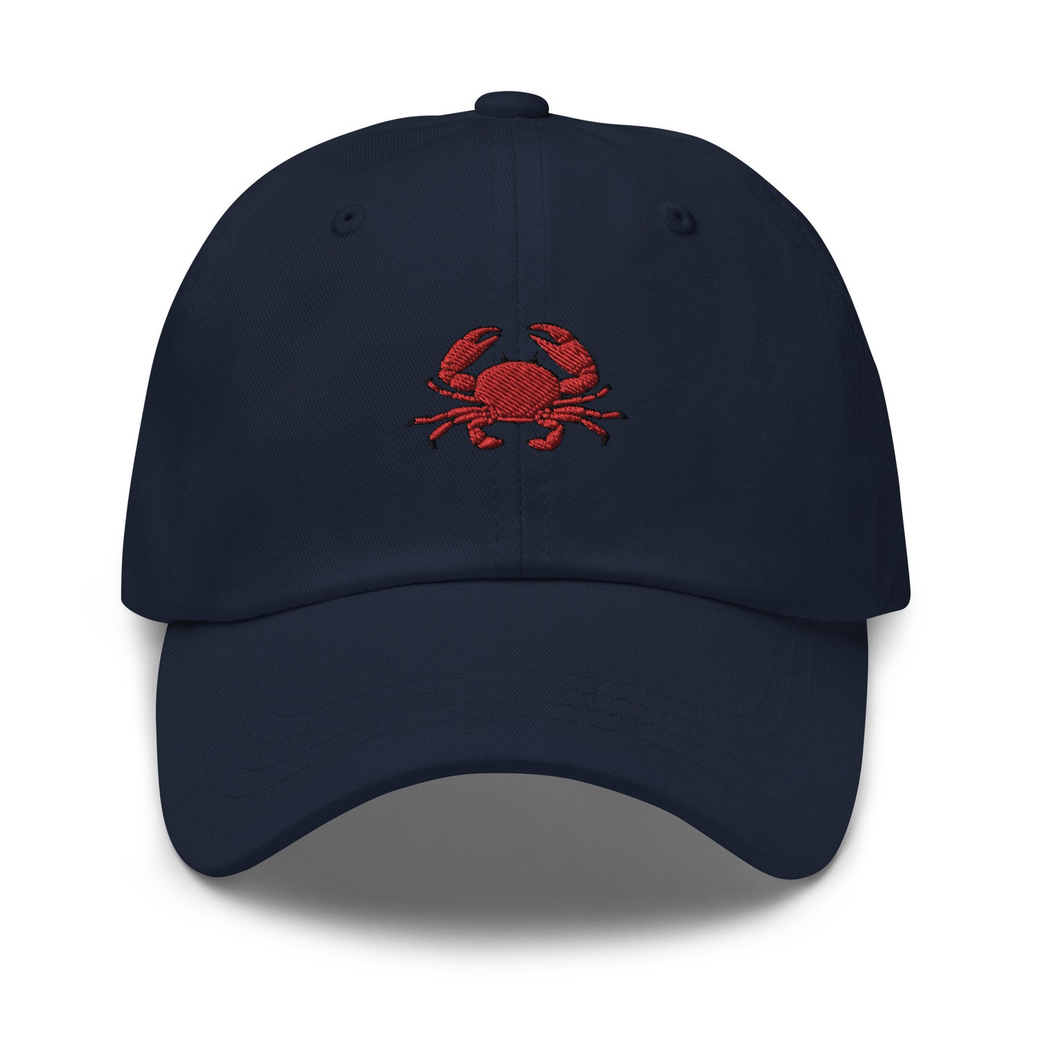 Crab Embroidered Dad Hat - Unisex Adjustable Baseball Cap - Crab Lover Gifts image 2