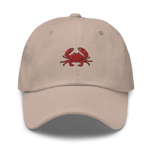 Crab Embroidered Dad Hat - Unisex Adjustable Baseball Cap - Crab Lover Gifts image 0