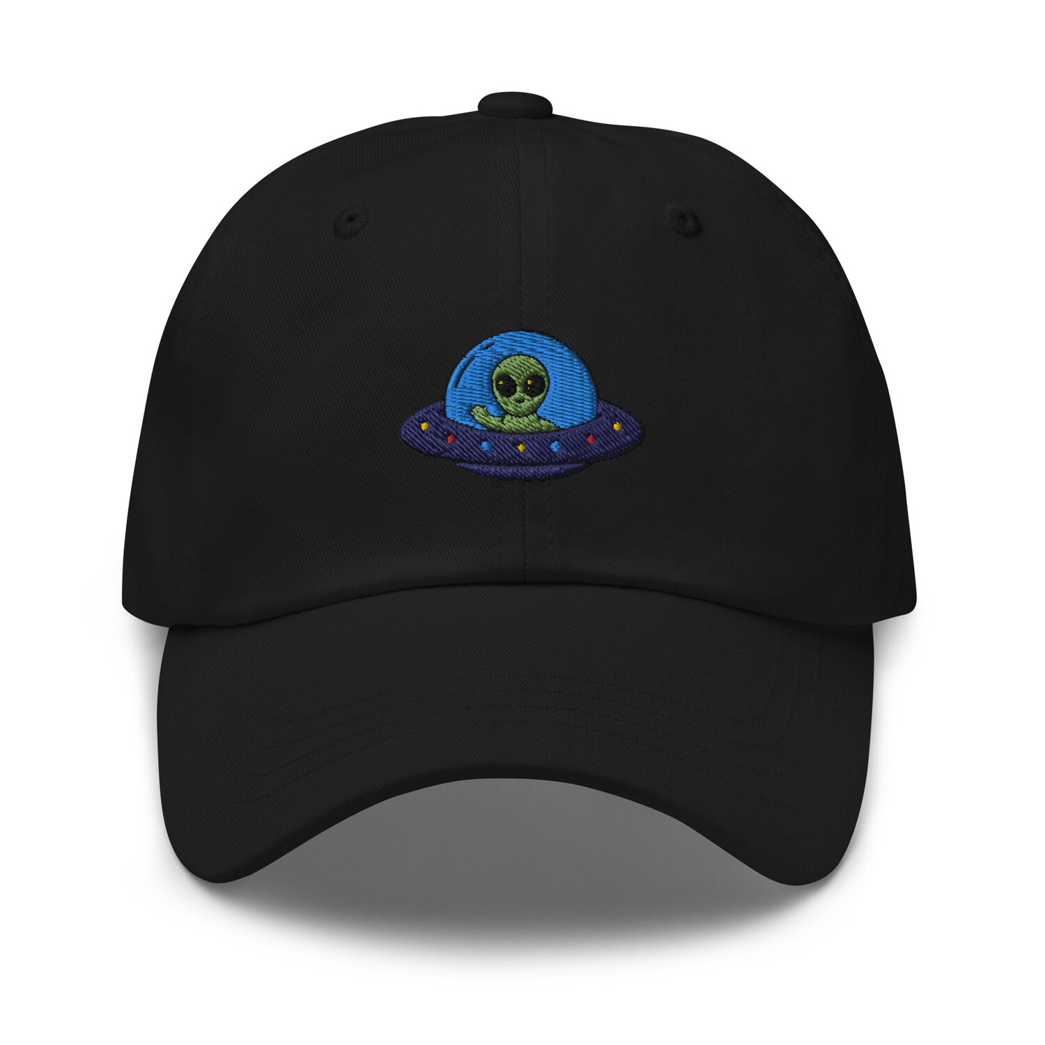 Space Alien UFO Embroidery Dad Hat - Embroidered Baseball Cap Flying Saucer Gift Hat image 8