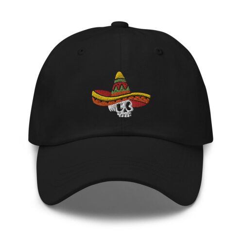 Skull Cinco de Mayo Embroidered Hat - Day of the Dead Gift Adjustable Dad Cap image 0