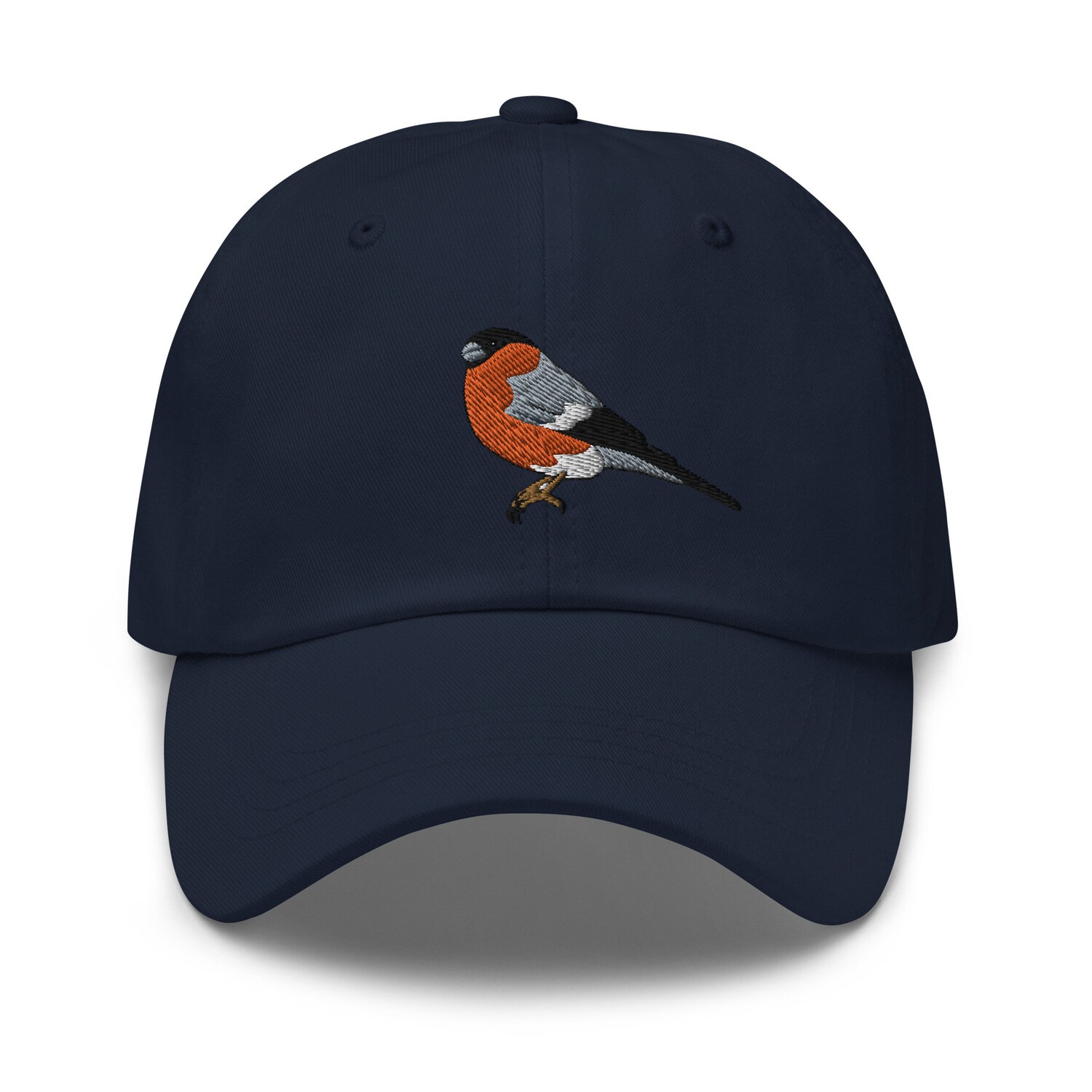 Bullfinch Bird Embroidery Dad Hat - Nature Wildlife Adjustable Baseball Cap Gift image 3