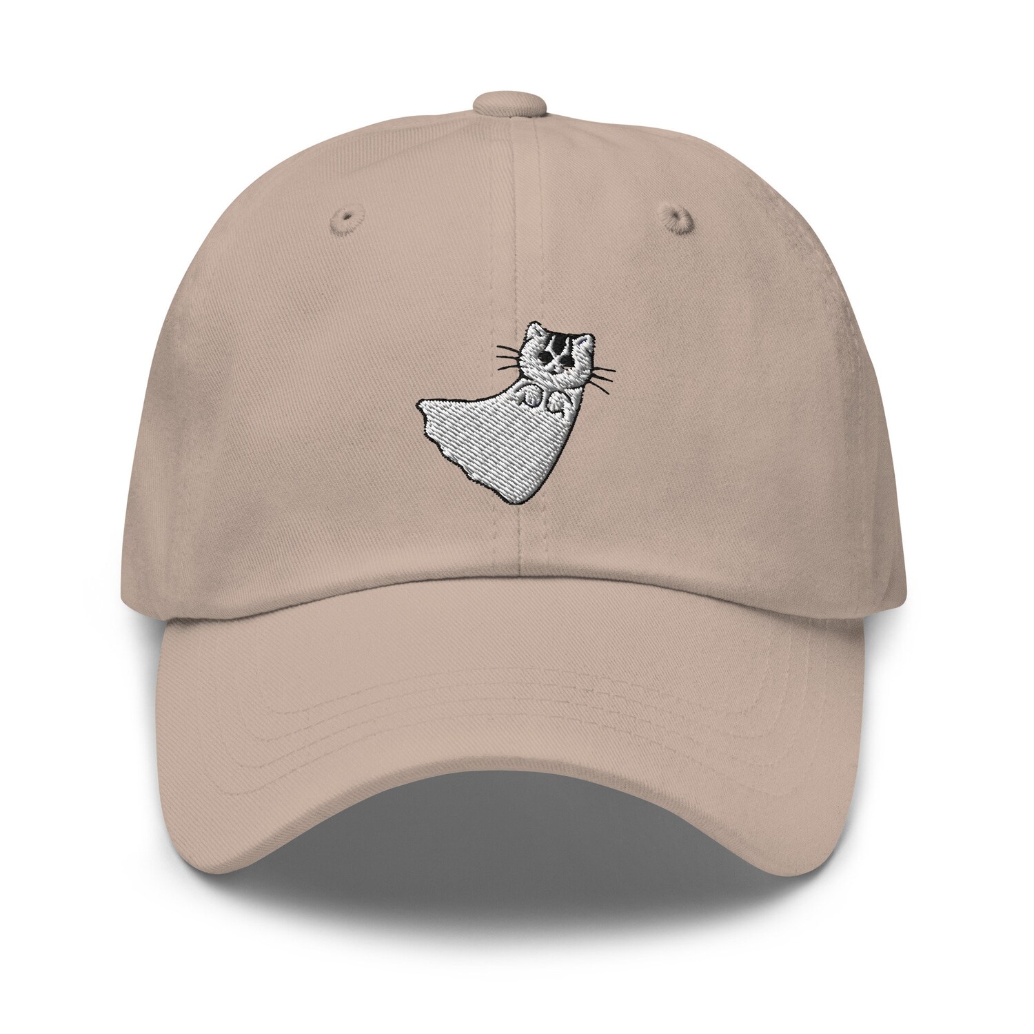 Cat Ghost Embroidered Dad Hat - Unisex Baseball Cap Cute Spooky Embroidery Gift image 9