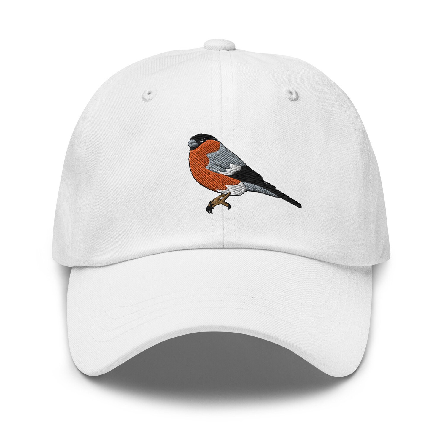 Bullfinch Bird Embroidery Dad Hat - Nature Wildlife Adjustable Baseball Cap Gift image 5