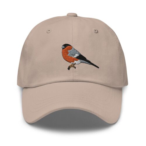 Bullfinch Bird Embroidery Dad Hat - Nature Wildlife Adjustable Baseball Cap Gift image 0