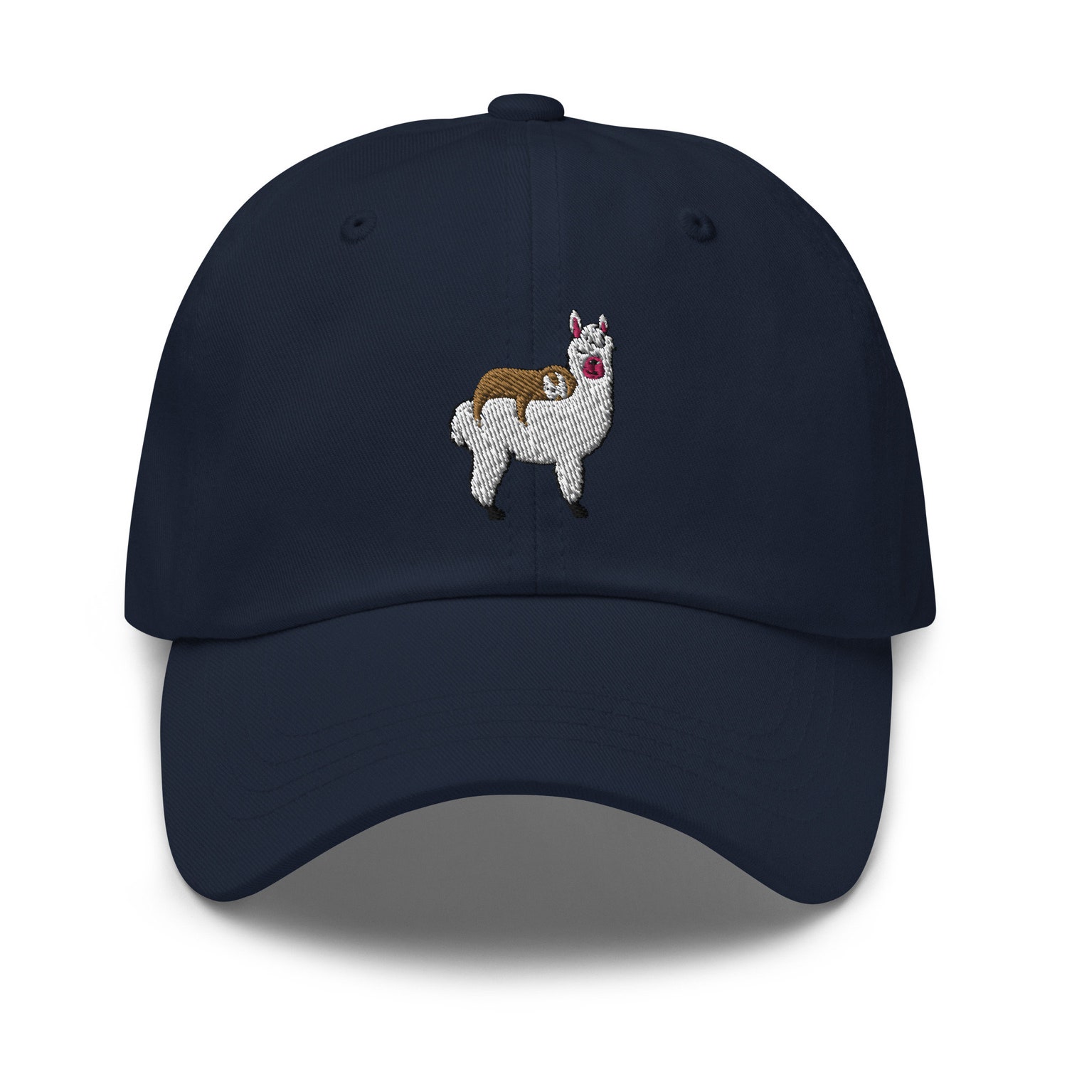 Sloth Riding Llama Dad Hat - Embroidered Baseball Cap Sloth Llama Gift image 2