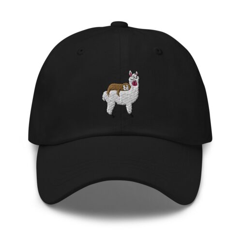 Sloth Riding Llama Dad Hat - Embroidered Baseball Cap Sloth Llama Gift image 1