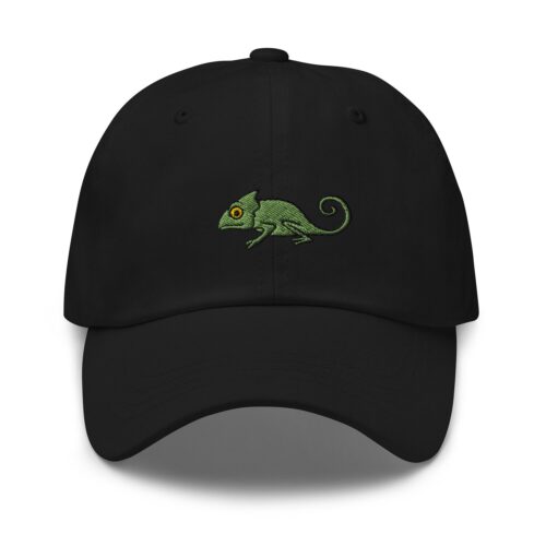 Chameleon Embroidered Dad Hat - Green Lizard Baseball Cap Gift image 1