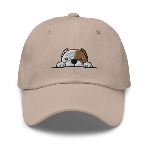 American Bulldog Adjustable Dad Hat - Embroidered Unisex Baseball Cap Dog Lover Gifts image 0