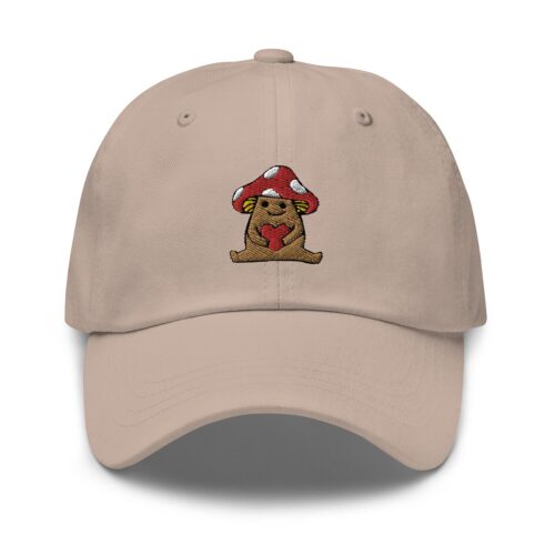 Cute Mushroom Heart Embroidered Dad Hat - Unisex Baseball Cap Gift image 0