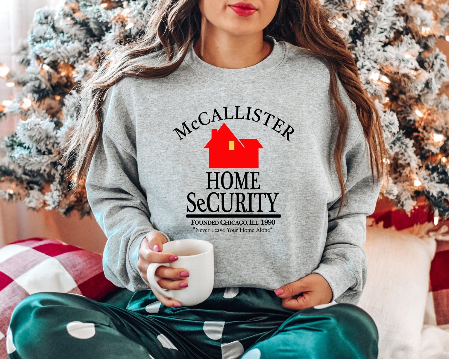 McCallister Home Security Christmas Sweater Funny Ugly Holiday Crewneck 90s Movie Shirt image 3