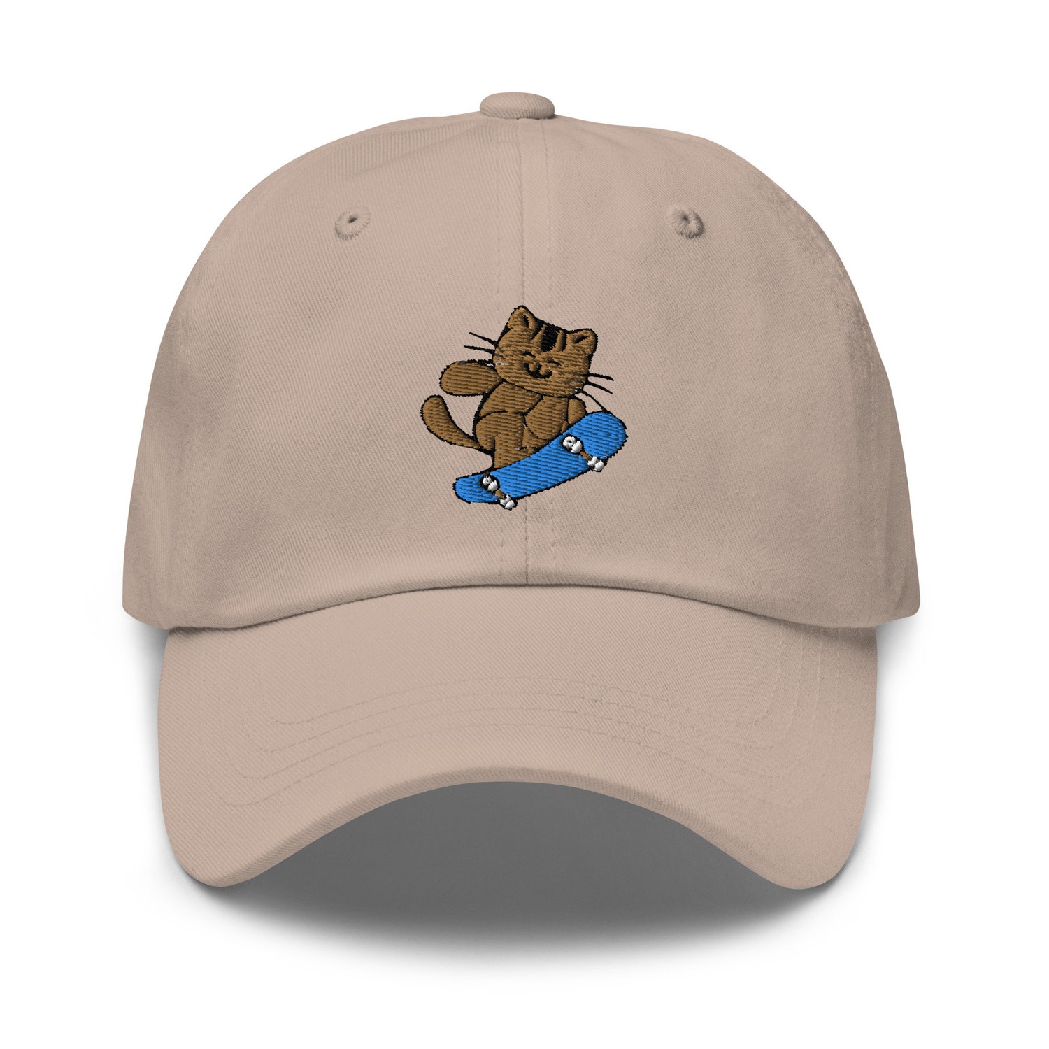 Skate Cat Dad Hat - Embroidered Cap for Skateboard Lovers image 3