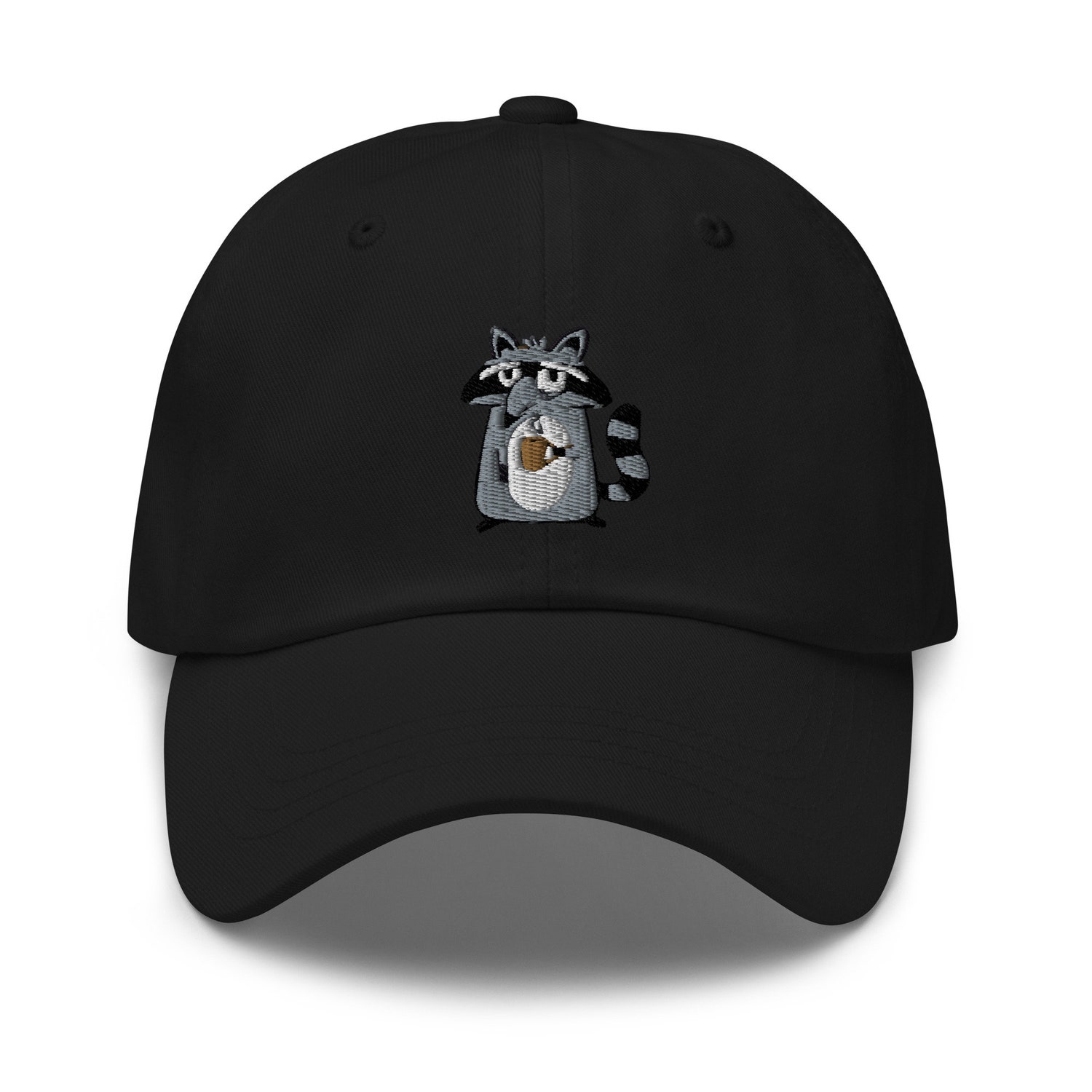 Autumn Embroidered Raccoon Dad Hat - Funny Cute Coffee Raccoon Gift image 9