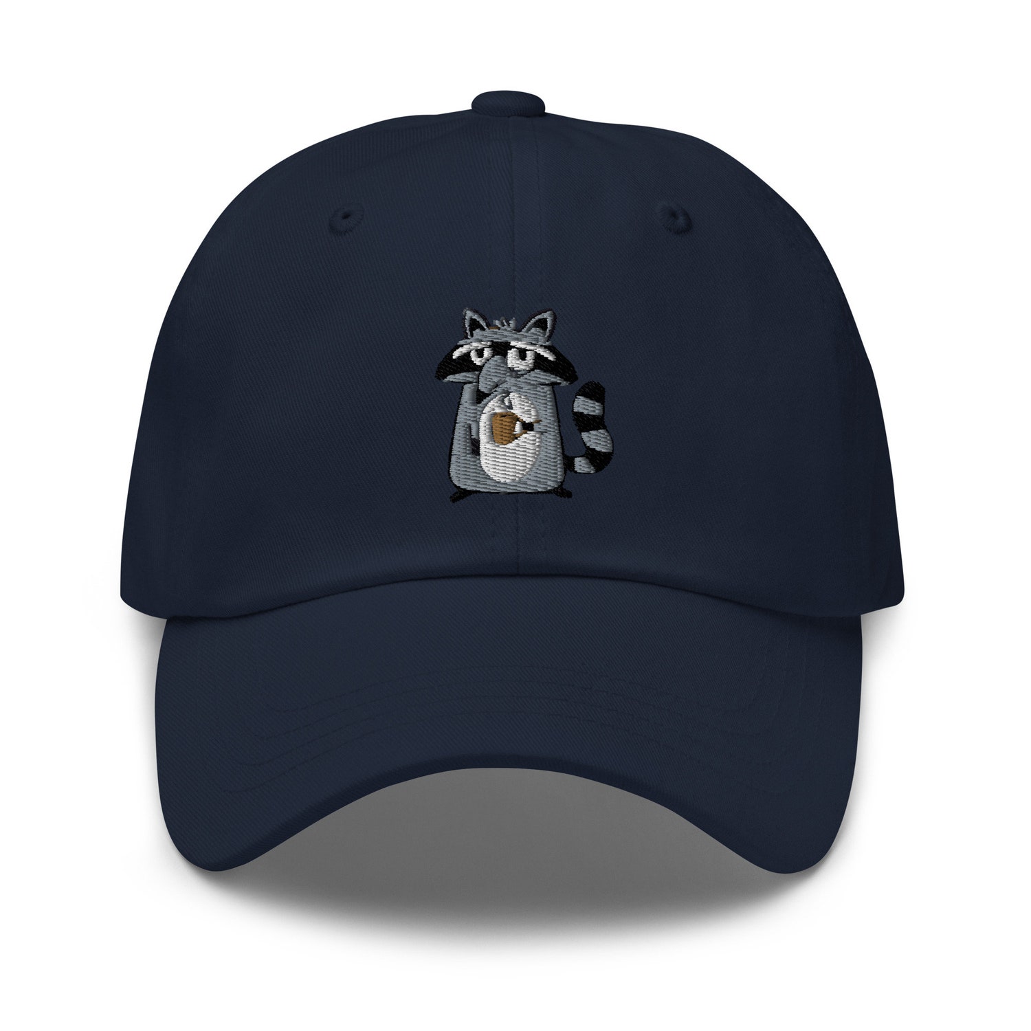 Autumn Embroidered Raccoon Dad Hat - Funny Cute Coffee Raccoon Gift image 8